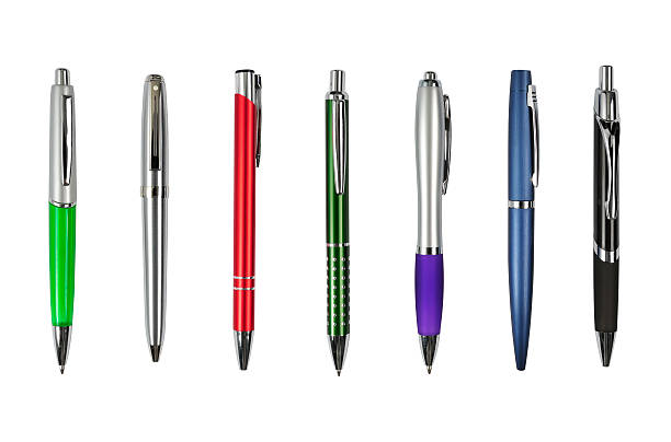 elegant-metal-business-ballpoint-pens-isolated-clipping-paths-picture-id182729476